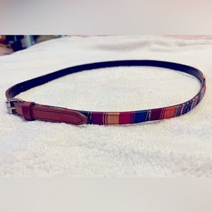 Mexican style fabric skinny belt